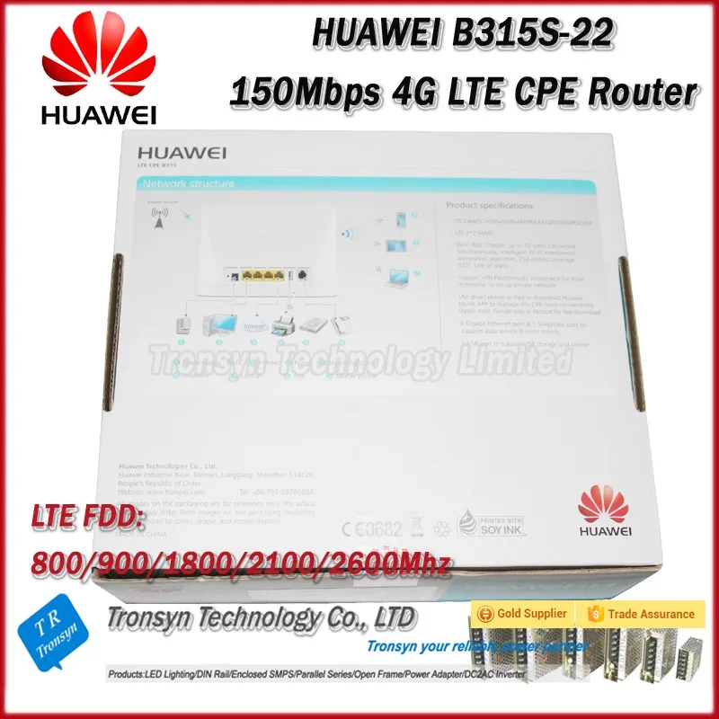 

Wholesale 1lot 5pcs Original Unlock 150Mbps HUAWEI B315 B315S-22 4G LTE CPE Wireless Router With Sim Card Slot And LAN RJ11 Port