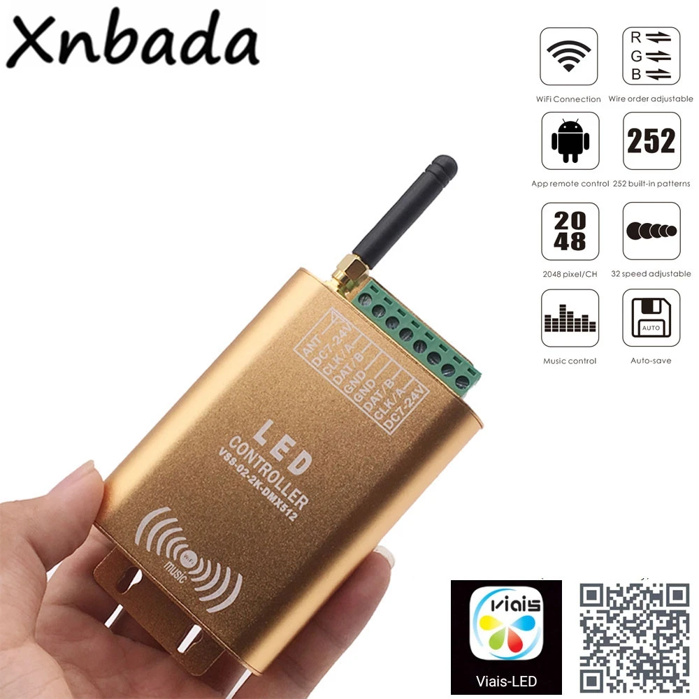 Светодиодный контроллер Wi-Fi, музыкальный контроллер, светильник SPI, светодиодный контроллер 2048 пикселей, цифровой адресуемый контроллер для ws2812 ws2811