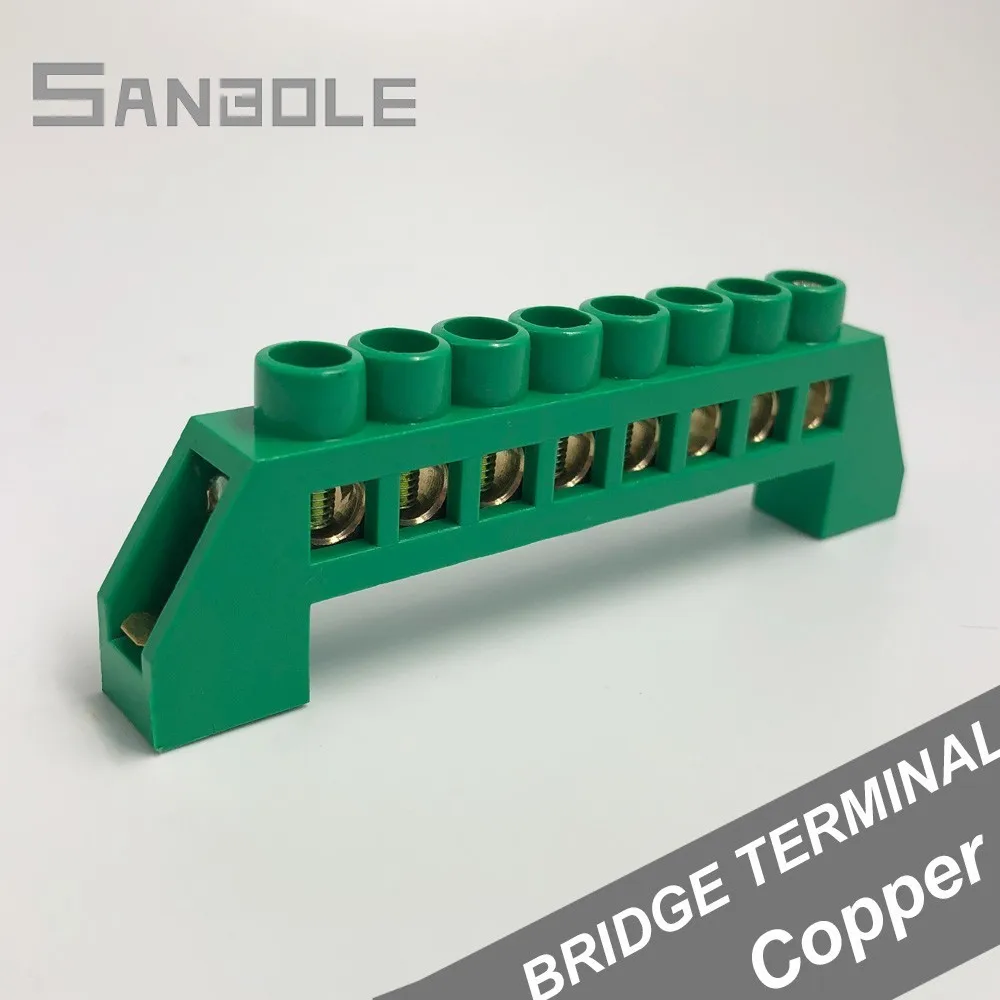 Заземляющая полоса зеленого цвета 6*9 тип моста с винтами 8 отверстий 8P разъем