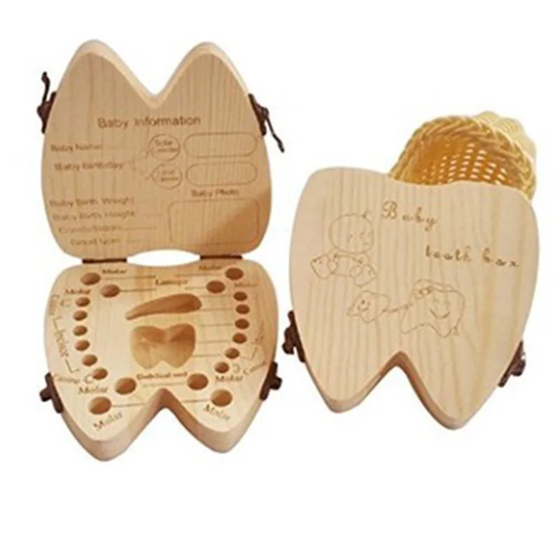 Newbron емкость для хранения вставной челюсти деревянный ящик маленьких детей зуб