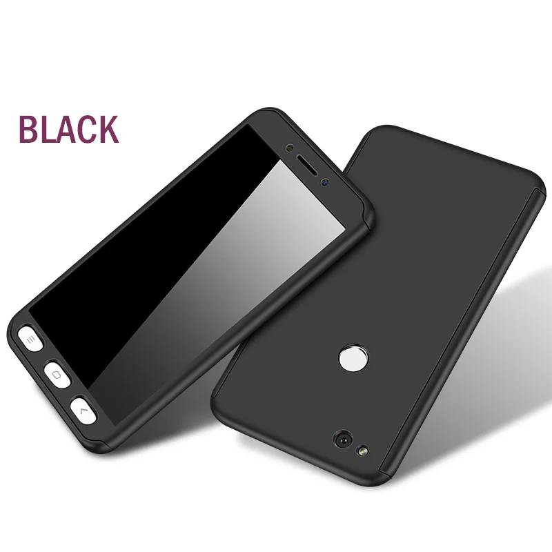 Черный NAGFAK 360 Полный чехол для телефона Xiaomi Redmi 4X 4A 5 Plus Защитная крышка для экрана для Xiaomi Redmi Note 5 Pro Note 5A чехол - Цвет: Черный