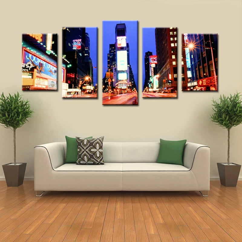 

5 Pieces Unframed Wall Art Spooky Night View Picture Gift Modern Wall Poster Paintings Cityscape Canvas Prints Modular pictures