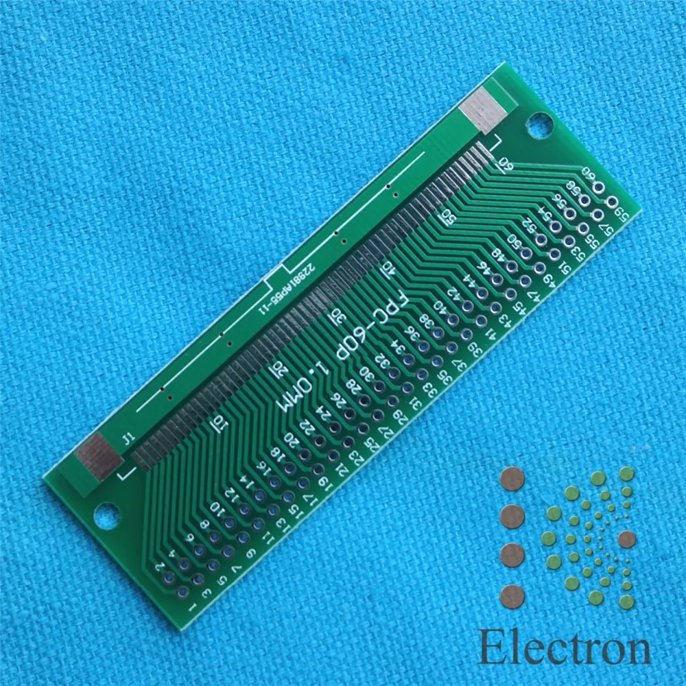5 шт./лот 60P FFC FPC Адаптерная пластина 0 мм/1 мм Шаг до 2 54 60Pin плоский кабельный разъем