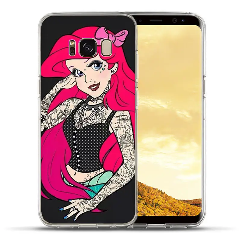 Для samsung Galaxy S8 S9 Plus S6 S7 Edge Note 8 роскошный чехол с татуировкой Русалочка Aisha силиконовый чехол