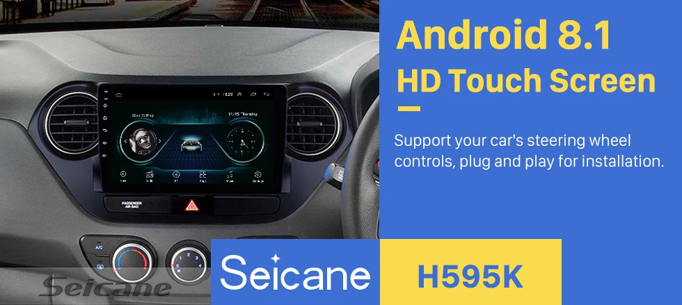 Seicane 2Din Android 8,1 1080P gps головное устройство для HYUNDAI I10 Grand i10 RHD 2013- 9 дюймов автомобильный стерео dvd-плеер задняя камера