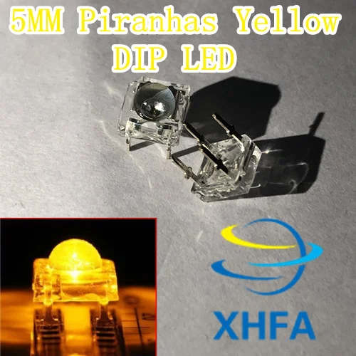 50 шт. 5 мм прозрасветодиодный светодиодная пиранга желтая ультра яркая круглая