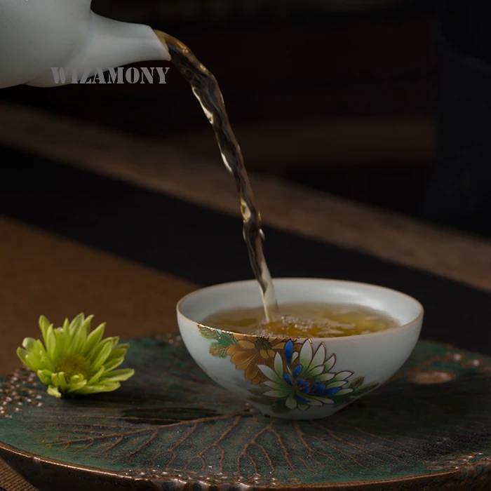 WIZAMONY посуда для напитков Китайский традиционный цвет тиснение пион мастер чашка