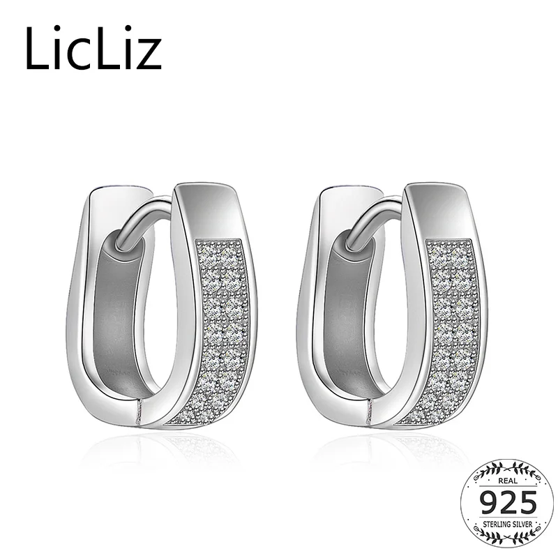 

Женские серьги-кольца из серебра 925 пробы, с фианитом