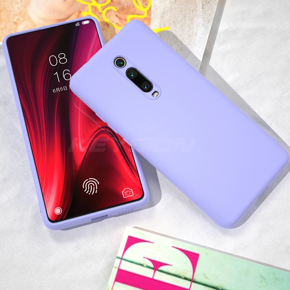 Чехол KEYSION Liquid Silicone для Xiaomi mi 9T Pro Red mi K20 Pro, мягкий ударопрочный чехол из ТПУ для телефона Xiaomi mi 9T mi 9 9 SE - Цвет: Темно-фиолетовый