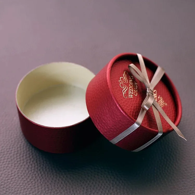 Luxury Red Wedding Chocolate Gift Boxes With Gold Ribbon Small Candy Box Favors For Party Guests Souvenir Packaging High Quality