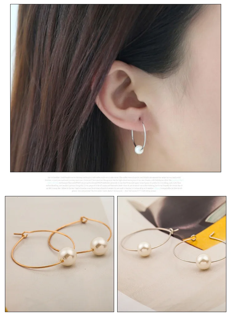 Женские серьги кольца с искусственным жемчугом ювелирные обручи orecchini cerchio boucles