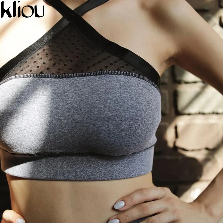 Kliou, новинка, женский спортивный костюм для фитнеса, крест-накрест, одежда для активного отдыха, Топ в горошек, пэчворк, два предмета, комплекты, пуш-ап, леггинсы
