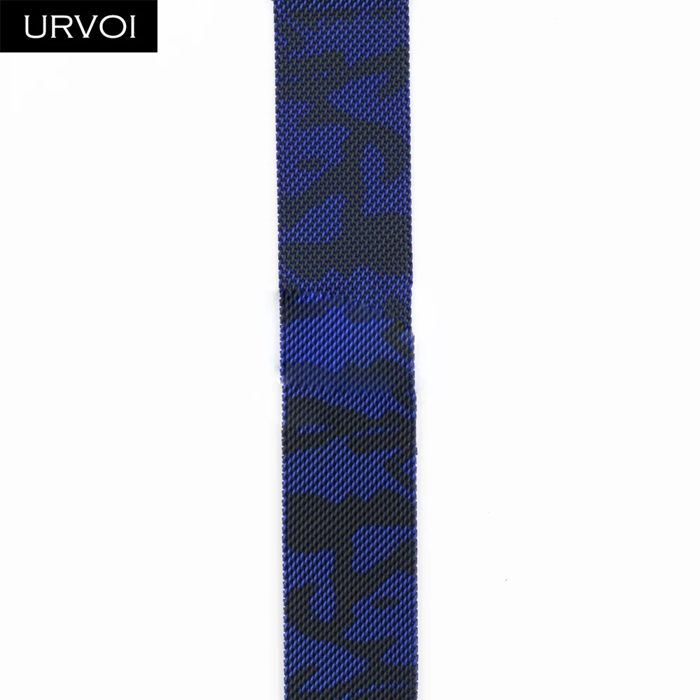 Blue Camo URVOI Миланская петля для Apple Watch Series 5 4 3 2 1 Алюминиевый Золотой ремешок для iwatch из нержавеющей стали магнитная пряжка с адаптером - Цвет ремешка: Blue Camo