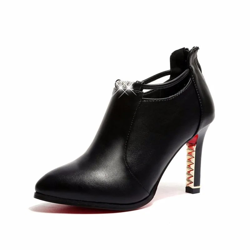 Женская обувь на высоком каблуке сезон осень Новинка 2019 года модные ботинки и