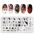 Штамповочная пластина для ногтей, прямоугольный летающий ангел, животное, мир, серия пластина с изображениями для нейл-арта для ногтей