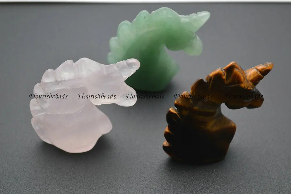 Натуральные камни Единорог Лошадь камень декор (зеленый авантюрин/тигровый