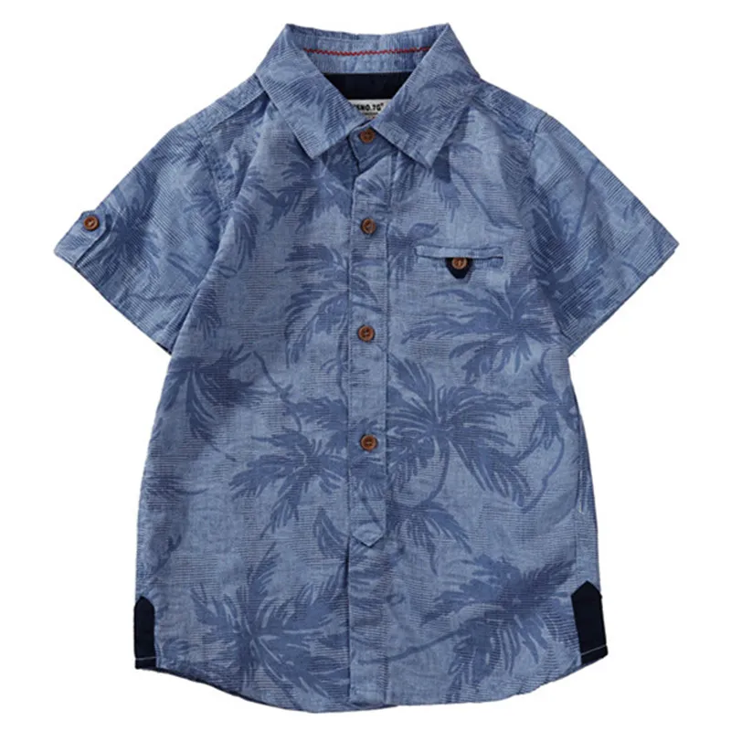 Рубашки для мальчиков 2019 летняя модная детская рубашка с коротким рукавом одежда