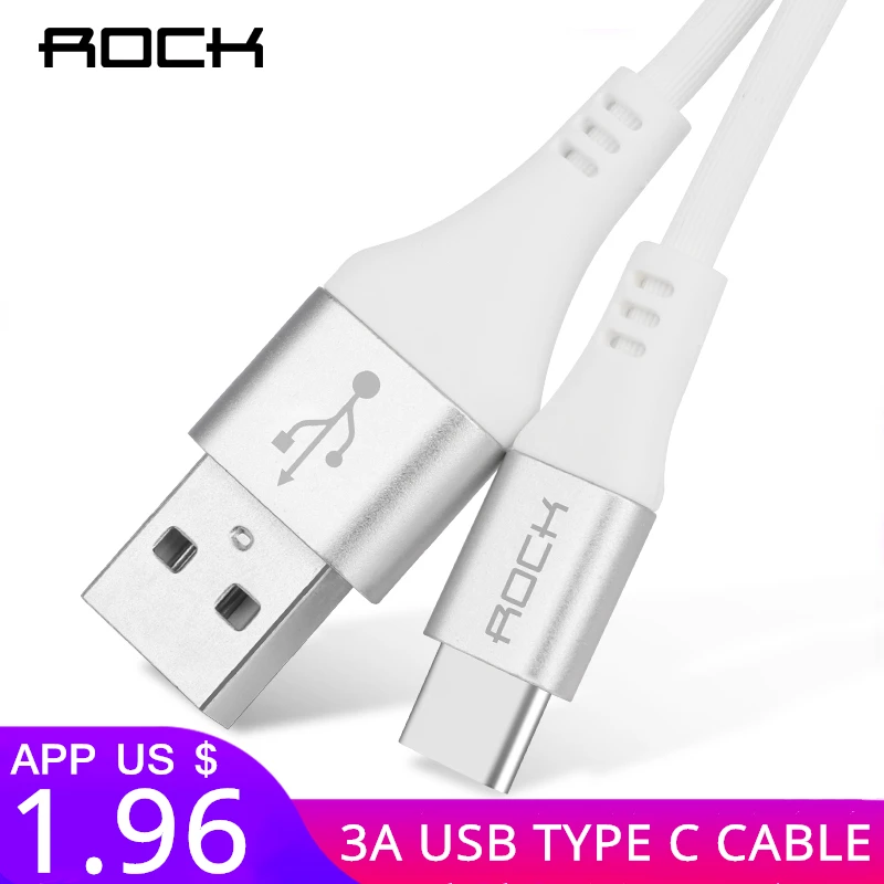 ROCK USB 3A type C телефонный кабель для Xiaomi huawei mate 20 Pro samsung Galaxy QC3.0 быстрой зарядки USB-C |