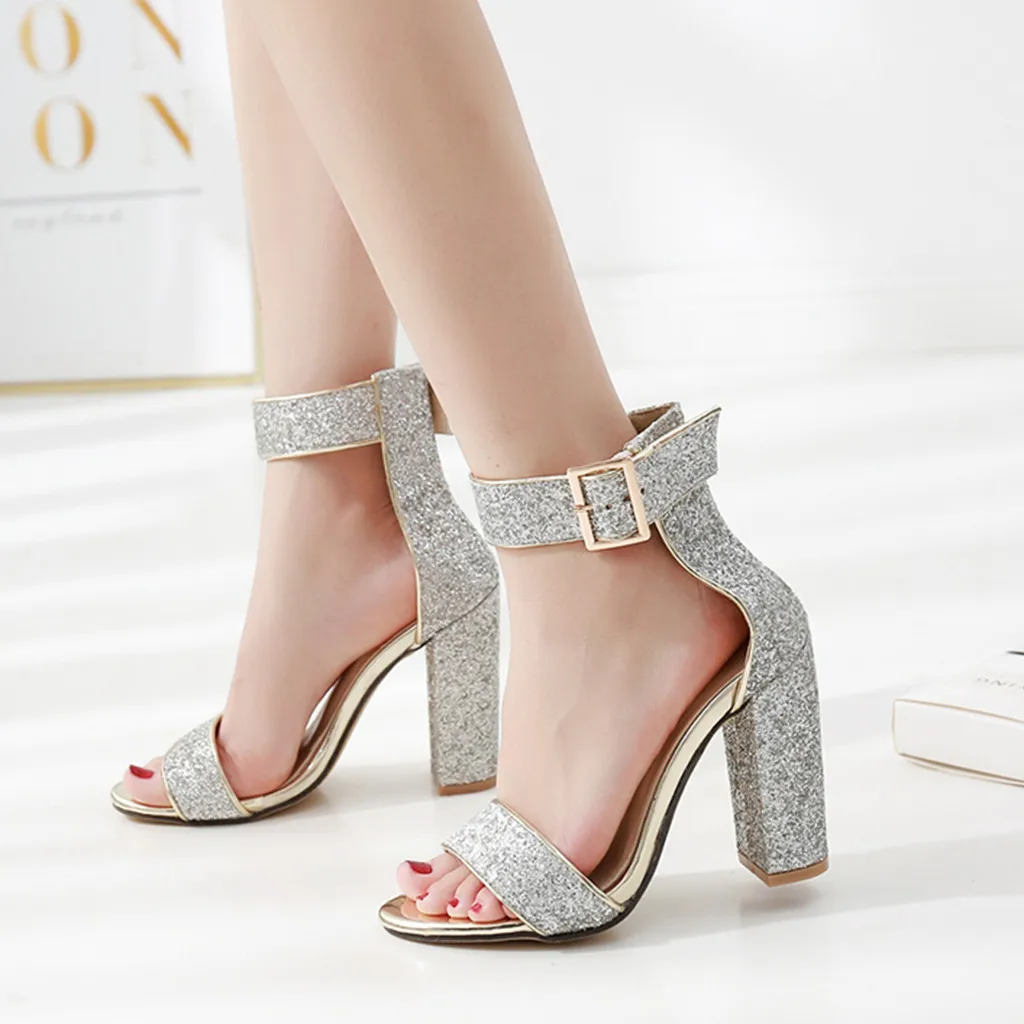 Женские вечерние босоножки YOUYEDIAN на высоком каблуке с открытым носком и ремешком
