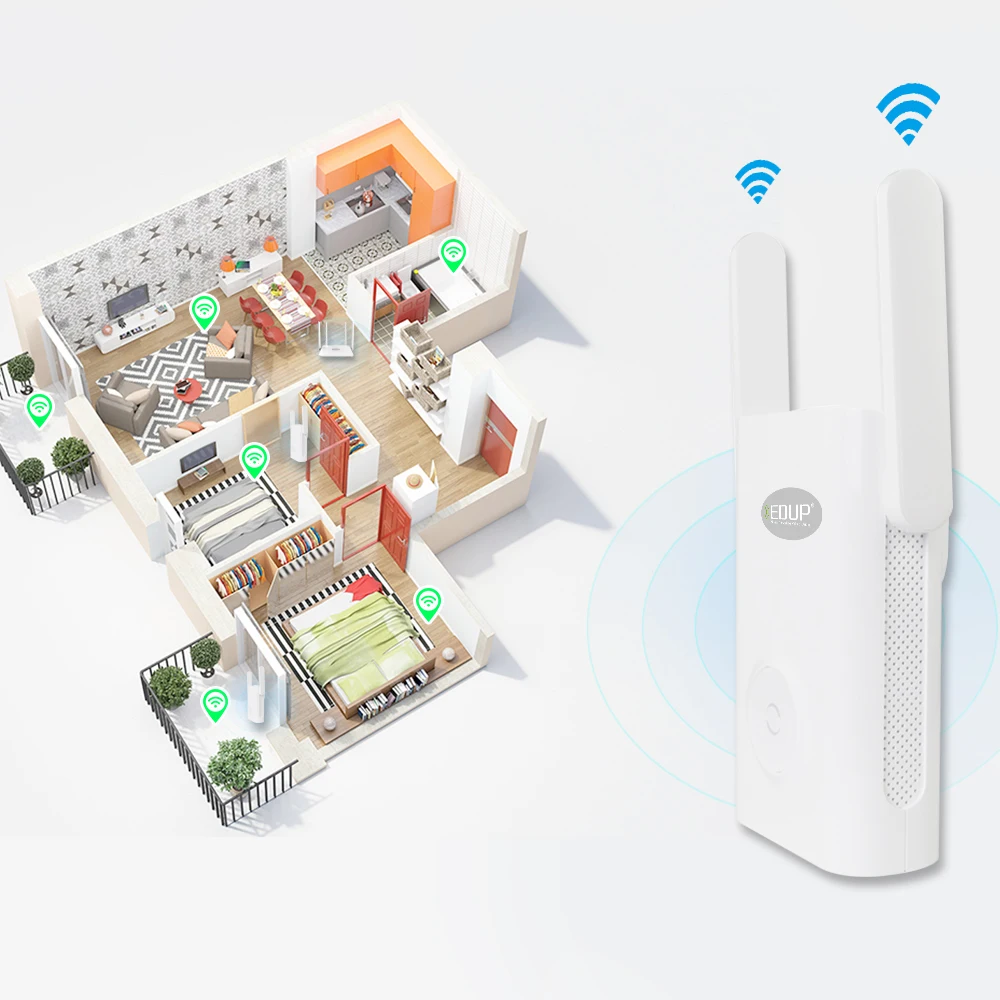 EDUP 1200 Мбит/с Беспроводной Wi Fi Ретранслятор Dual Band 2 4/5 ГГц Range Extender * 4dBI антенны 11AC