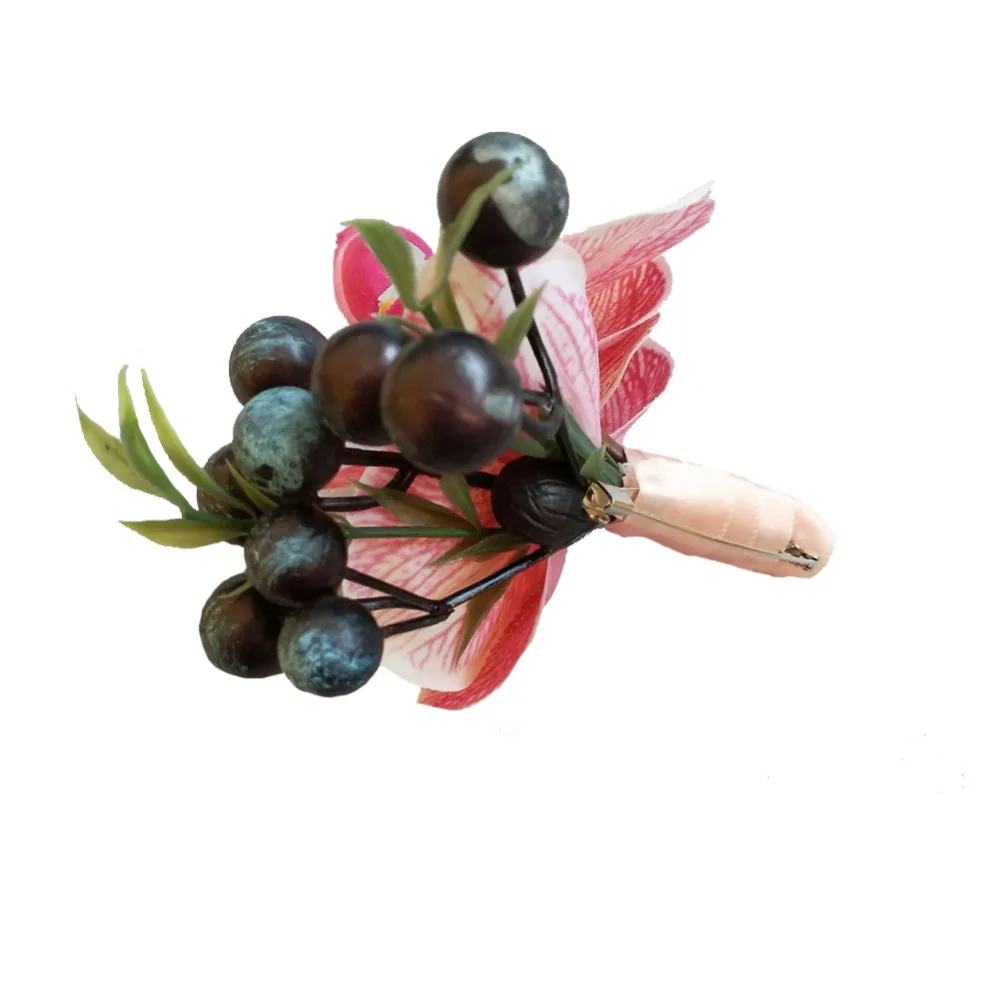 WeddingBobDIY искусственный цветок фаленопсиса жених бутоньерка свадебная на запястье