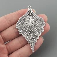 5pcs antique large maple leaves charms pendants for necklace making jewelry findings 72x45mm