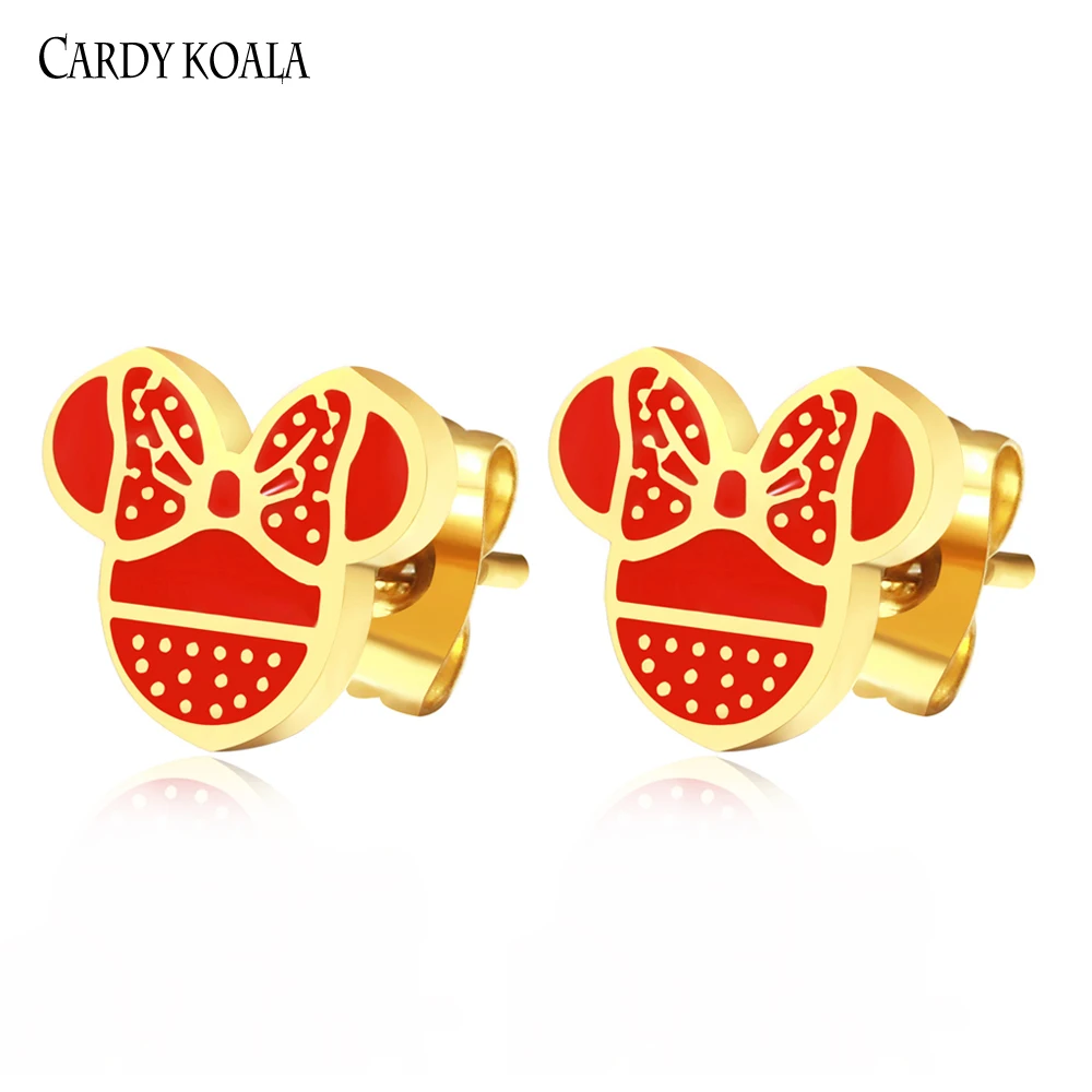 Женские классические серьги с Микки Маусом Cardy Koala вакуумные Золотые/серебряные