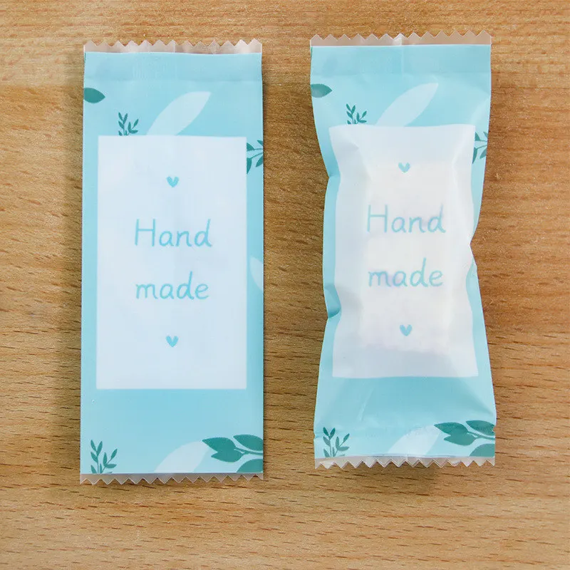 Blue hand Made LBSISI Life 200 шт нуга сахара пластиковые пакеты арахиса конфеты обертки ручной работы конфеты обертывание Хлебобулочные украшения упаковка 4*9,5 см - Цвет: Blue hand Made