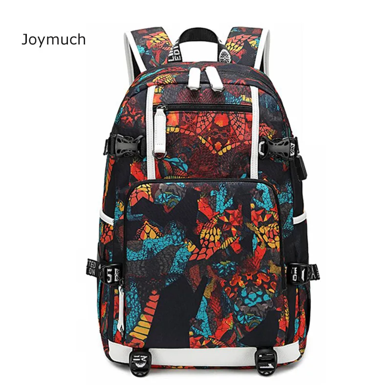 Многофункциональный большой рюкзак с принтом 2019 Новый USB зарядка спортивный