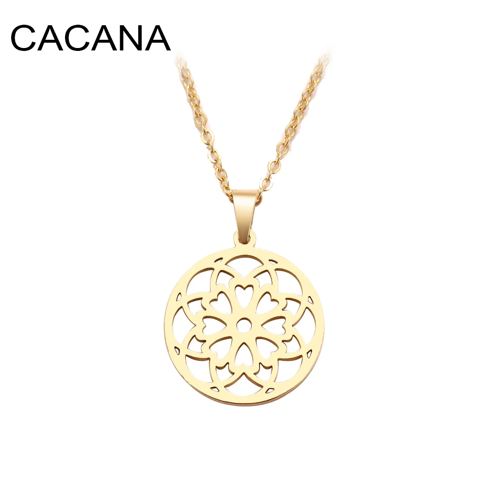 Ожерелье из нержавеющей стали для мужчин и женщин Красивая подвеска золотистого