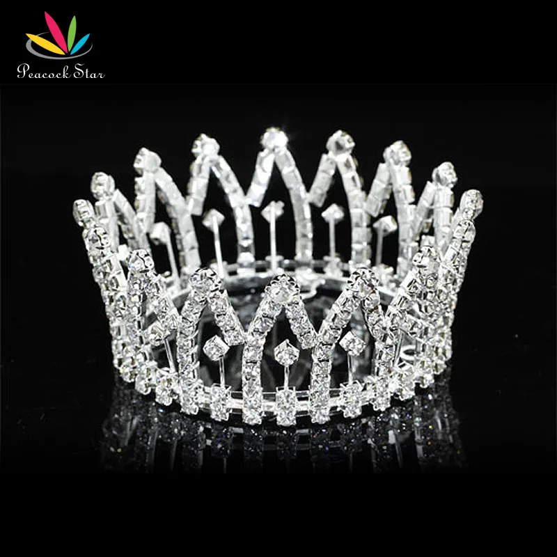 Яркая Круглая Тиара для новорожденных с изображением павлина и звезды CT1815 |