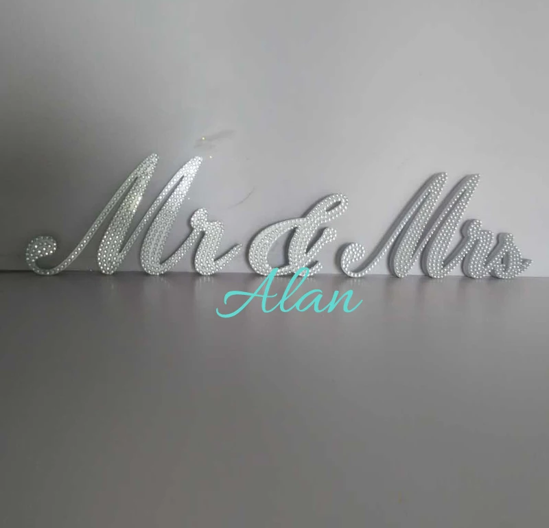 Мистер и миссис пользовательские серебряный кристалл свадьба знак свадебный