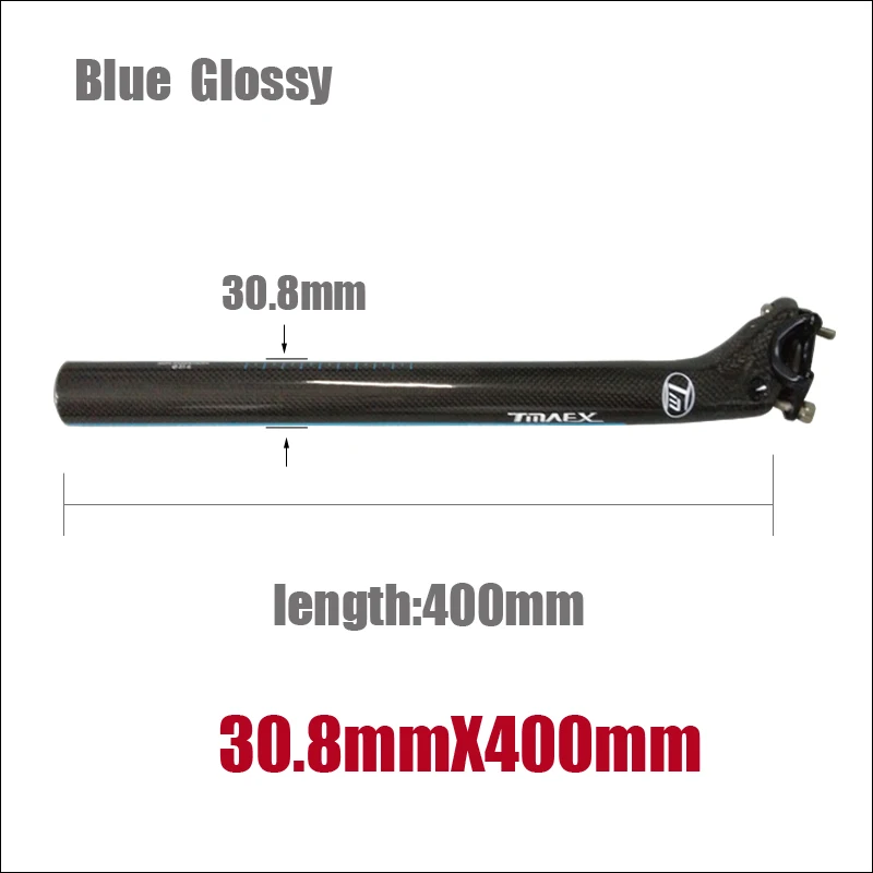 Blue 308dmmx400mm TMAEX-углерода подседельный штырь 27,2/30,8/31,6*350/400 мм углерода велосипед Запчасти Mtb/ велосипед подседельный дорога обратно Drift углерода подседельный штырь - Цвет: Blue 308dmmx400mm