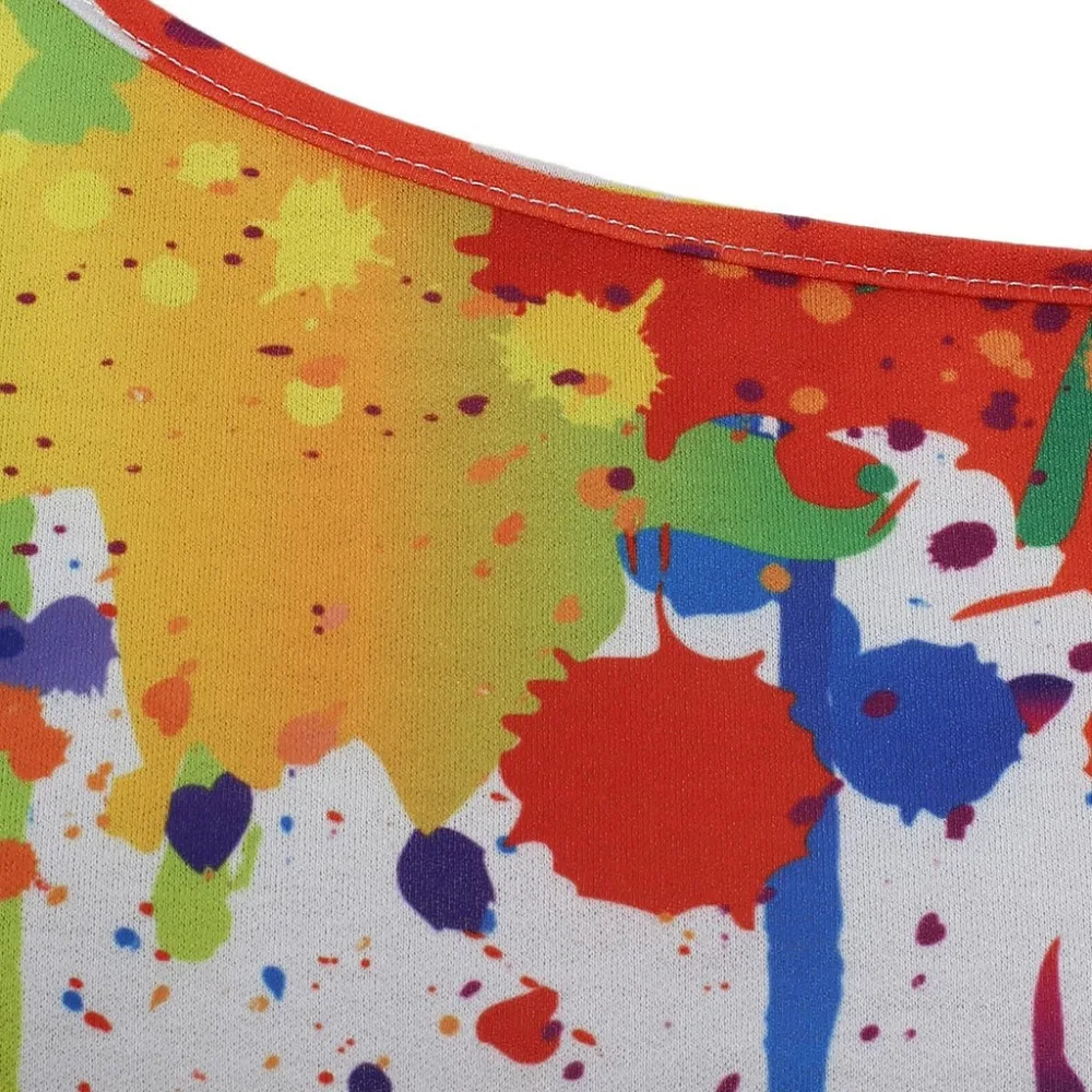 Womens Fashion Short Sleeve Platter Paint T-shirt Casual Top | Женская одежда