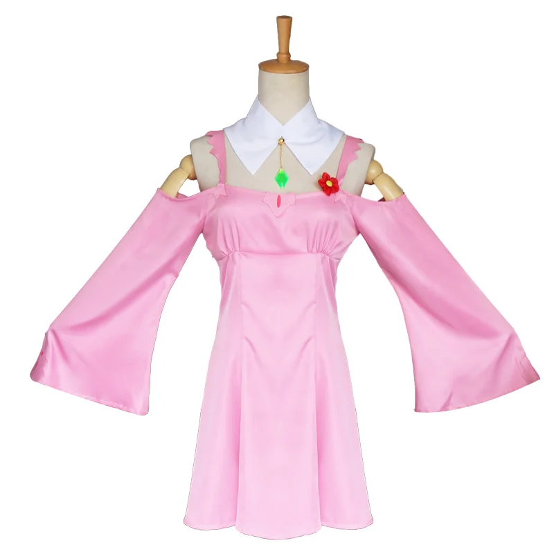 Pink KIGUCOS Re: Zero kara Hajimeru Isekai Seikatsu Горячая Мультфильм Эмилия Косплей костюмы Повседневное платье все комплект - Цвет: Pink