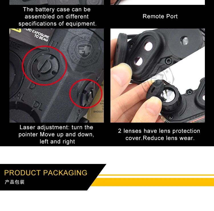 ActionUnion Тактический PEQ-15 Батарея коробка UHP LED белый фонарик+ красный лазерный прицел ж/IR линзы AN/LA-5C /PEQ 15 для страйкбола