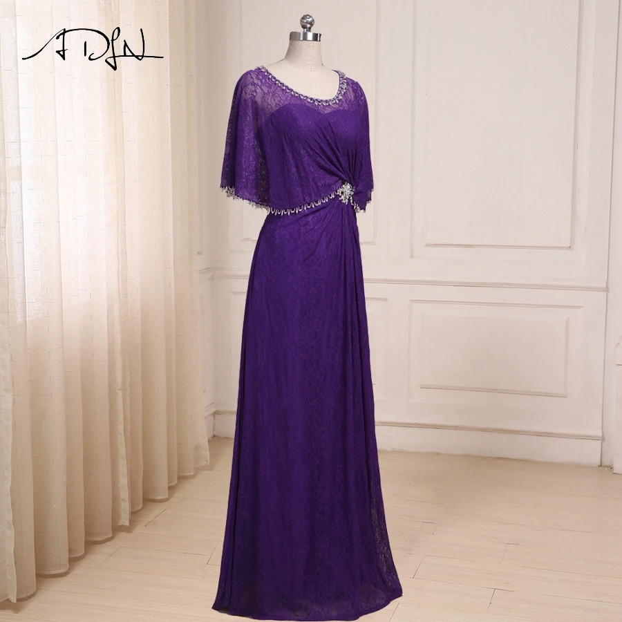 ADLN/фиолетовые кружевные платья для матери невесты с глубоким вырезом длиной до