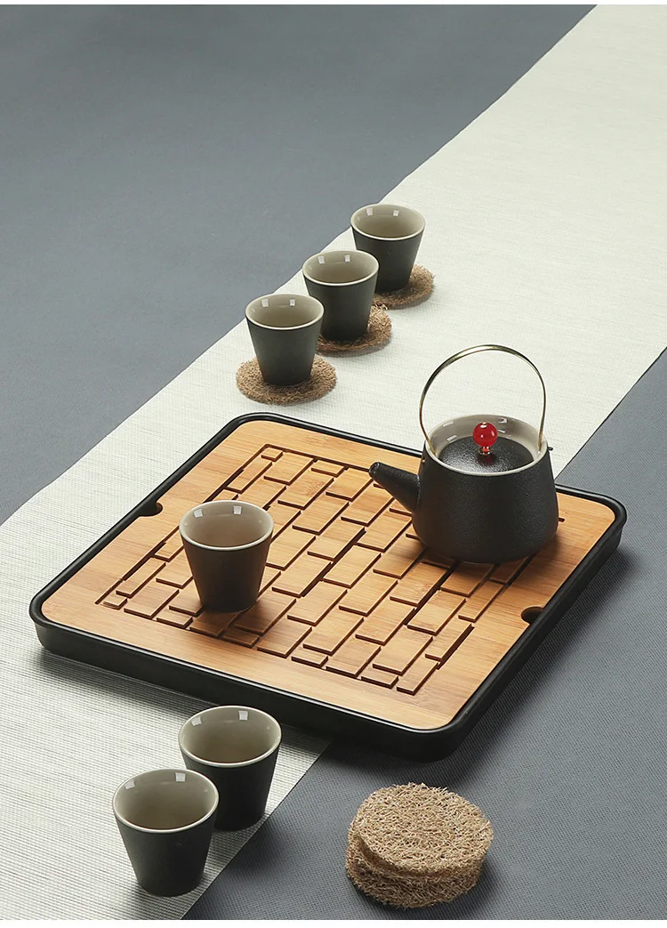 1PC Bamboo Tea Tray Drainage Water Storage Kung Fu Set Room Board Table Chinese Cup Ceremony Tools MF 027 | Дом и сад