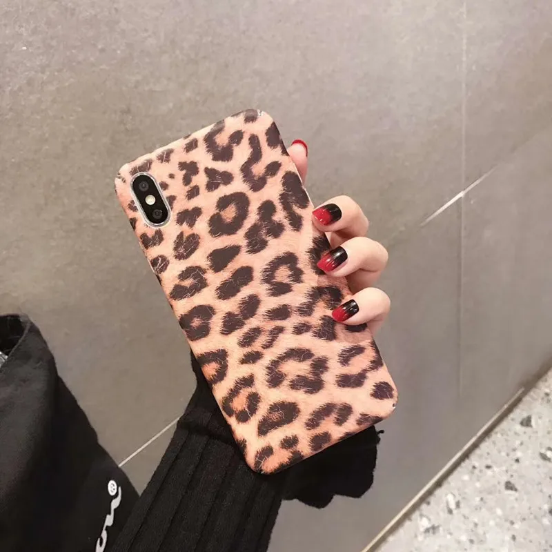 Чехол с леопардовым узором для iPhone 7 8 Plus противоударный Прочный ПК чехол X XS Max XR 6s 6
