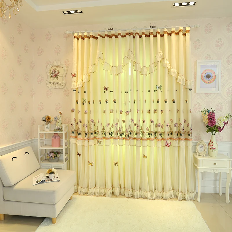 Новое поступление бежевая принцесса свадебная комната занавеска кружевная s