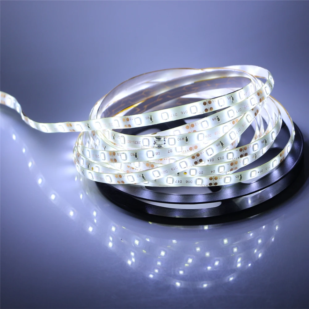 

Hot Sale SMD 2835 / 3528 DC12V 60Leds/m 1m 5m Flexible led strip High brightness RGB Ribbon Stripe String LED Tape Indoor light