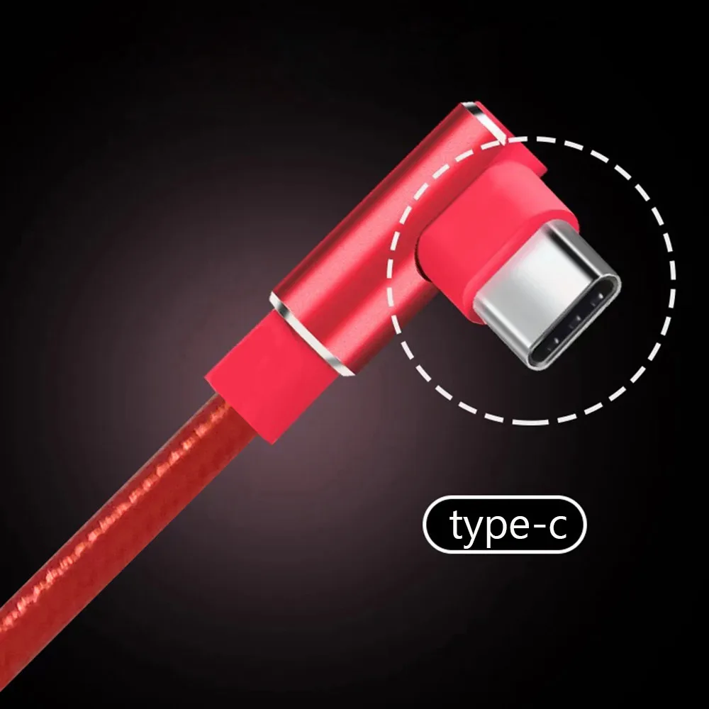 CARPRIE Дата кабели 1 м 90 градусов нейлон данные кабельного USB зарядное устройство