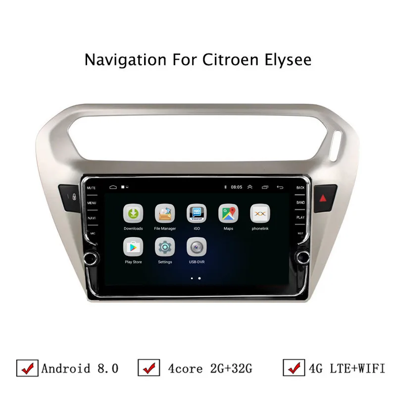 9 &quotAndroid 6 0/8 1 Автомобильная dvd навигационная система для peugeot 301/Citroen Elysee