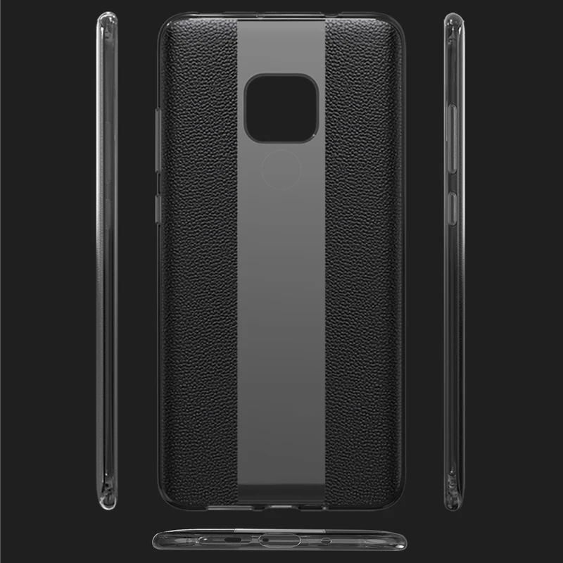 Luxury Hybrid Case For Huawei Mate 20 Pro Leather Soft Silicone Plexiglass Armor 20X Phone Back Cover |
