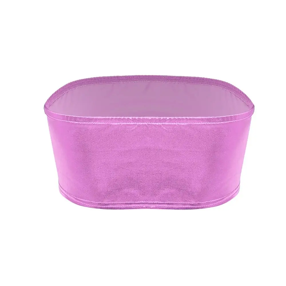 Женская Одежда для танцев на шесте Блестящий металлический укороченный Топ без