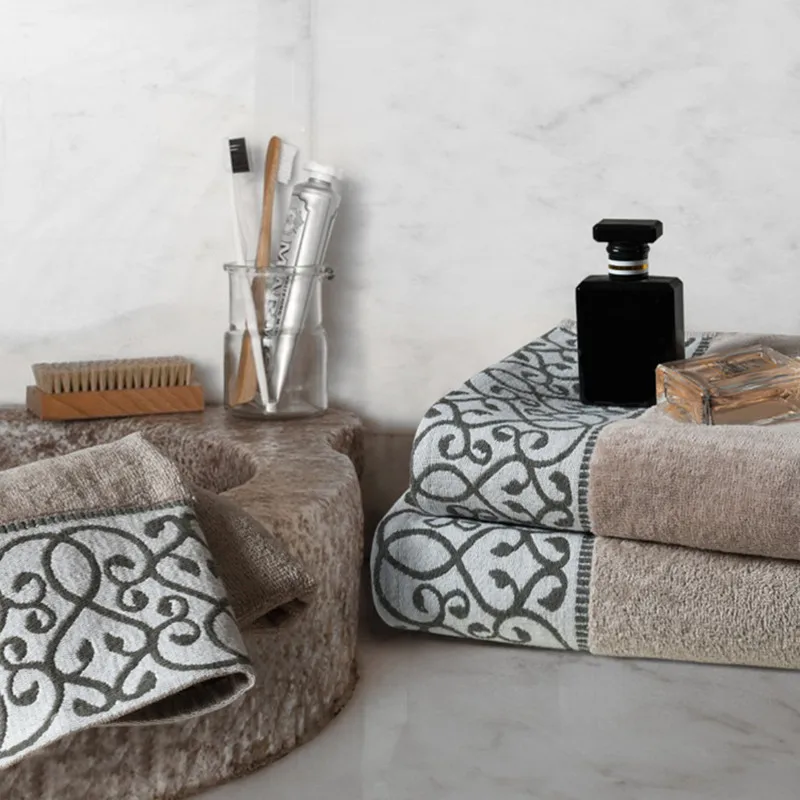 3pcs/set Grey Soft Cotton Towel Set Beach Shower Bath Face Body Washcloths for Adult Fashion Creative Gifts Home Hotel|cotton towel set|towel
