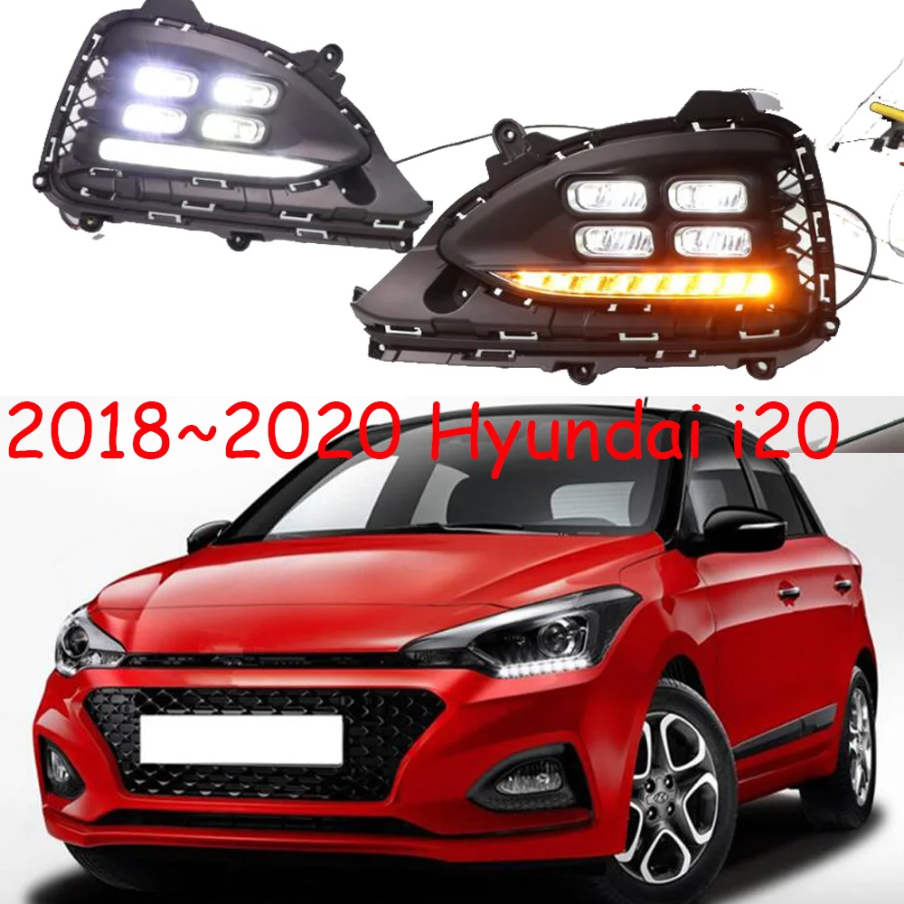 Видео дисплей Автомобильный Стайлинг для hyundai i20 Дневной светильник автомобильные аксессуары Динамический светодиодный i20 бампер лампа Дневной светильник с желтым