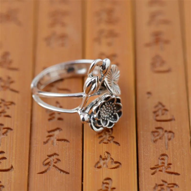

BESTLYBUY 100% Genuine 925 Sterling Silver Flower Rings for Women Lover Party Gifts Thai Silver Jewelry Free Shipping Bijoux