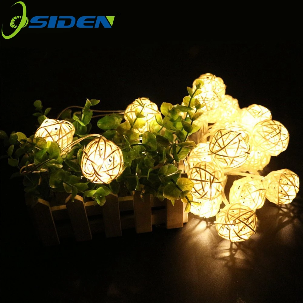 OSIDEN ротанга Ball5M 20 LED ЕС/США теплые белые светодиодные гирлянды освещение Праздник