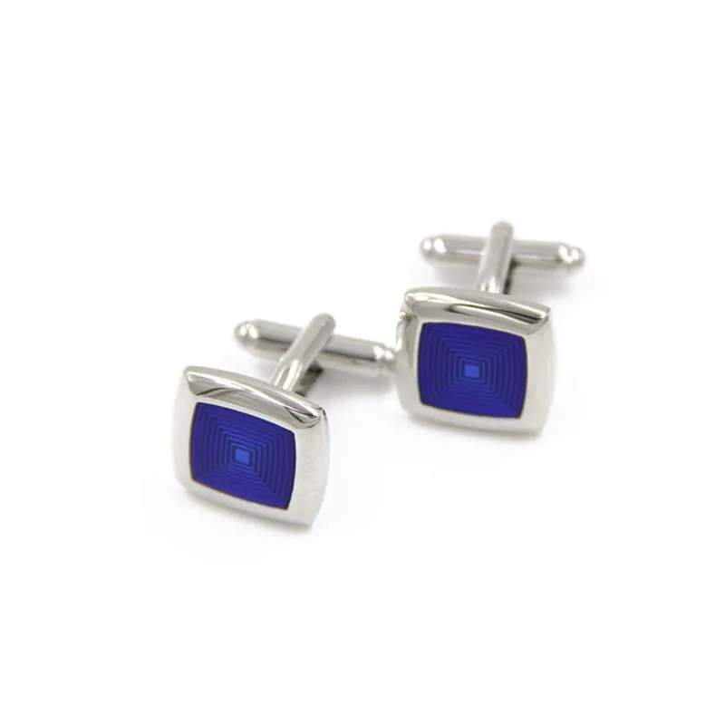 

Blue Simple Enamel Cufflinks for Business Shirt,Luxury Cuff links .buttons Factory Price